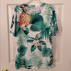 Random Tropical & Pineapple Print Tee